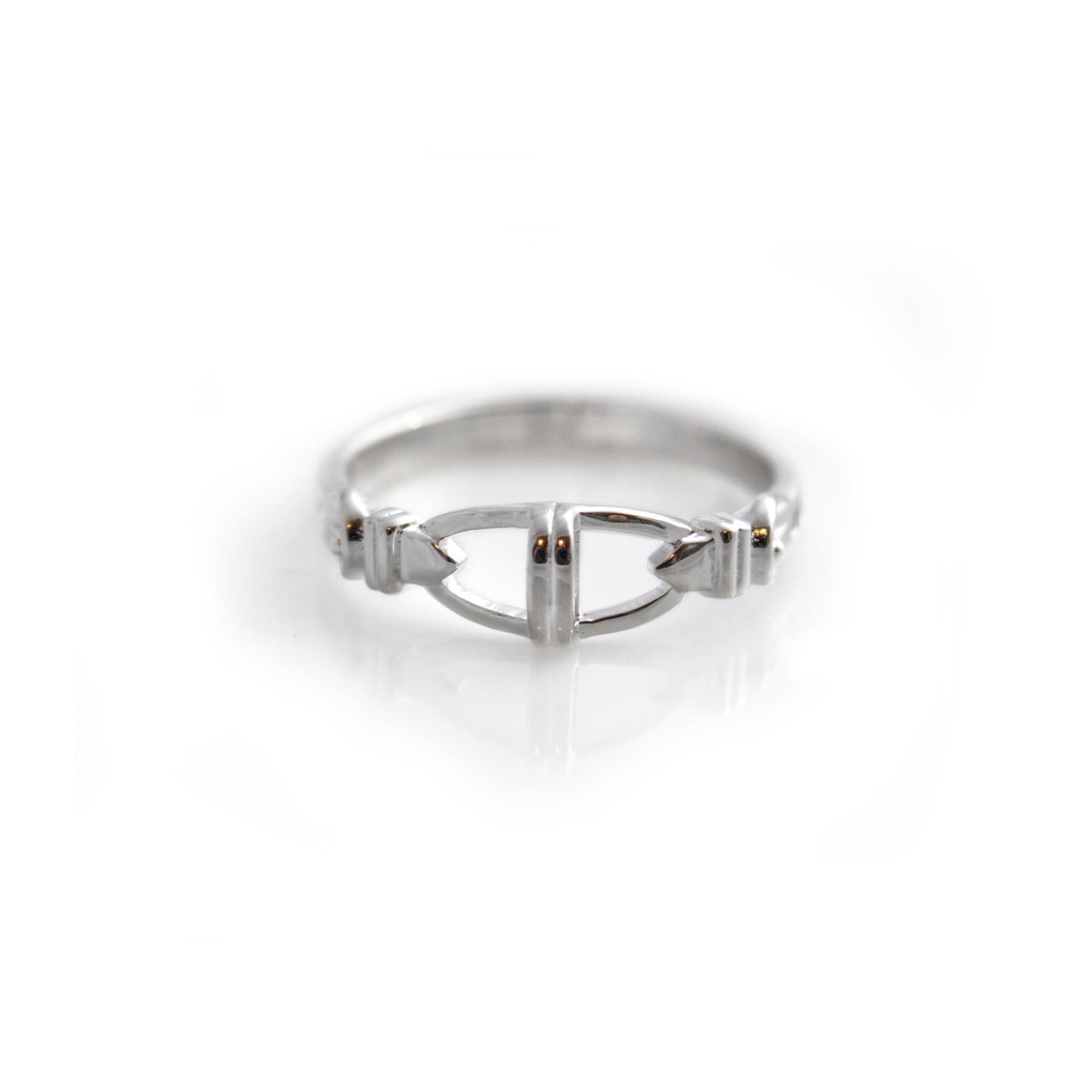 Exclusive Sterling Silver & CZ Stirrup Ring