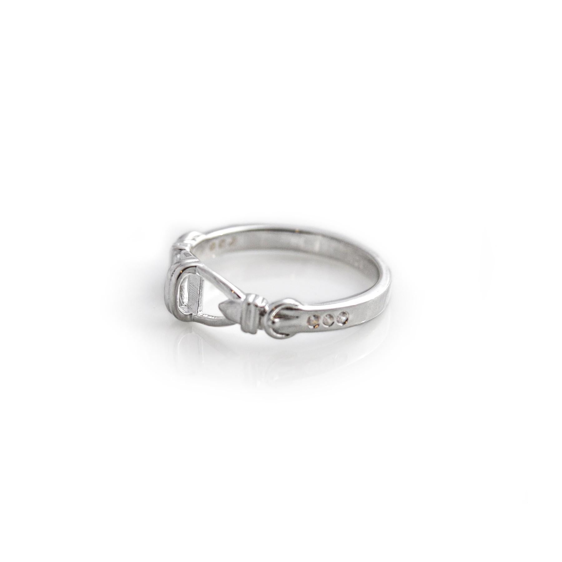 Exclusive Sterling Silver & CZ Stirrup Ring