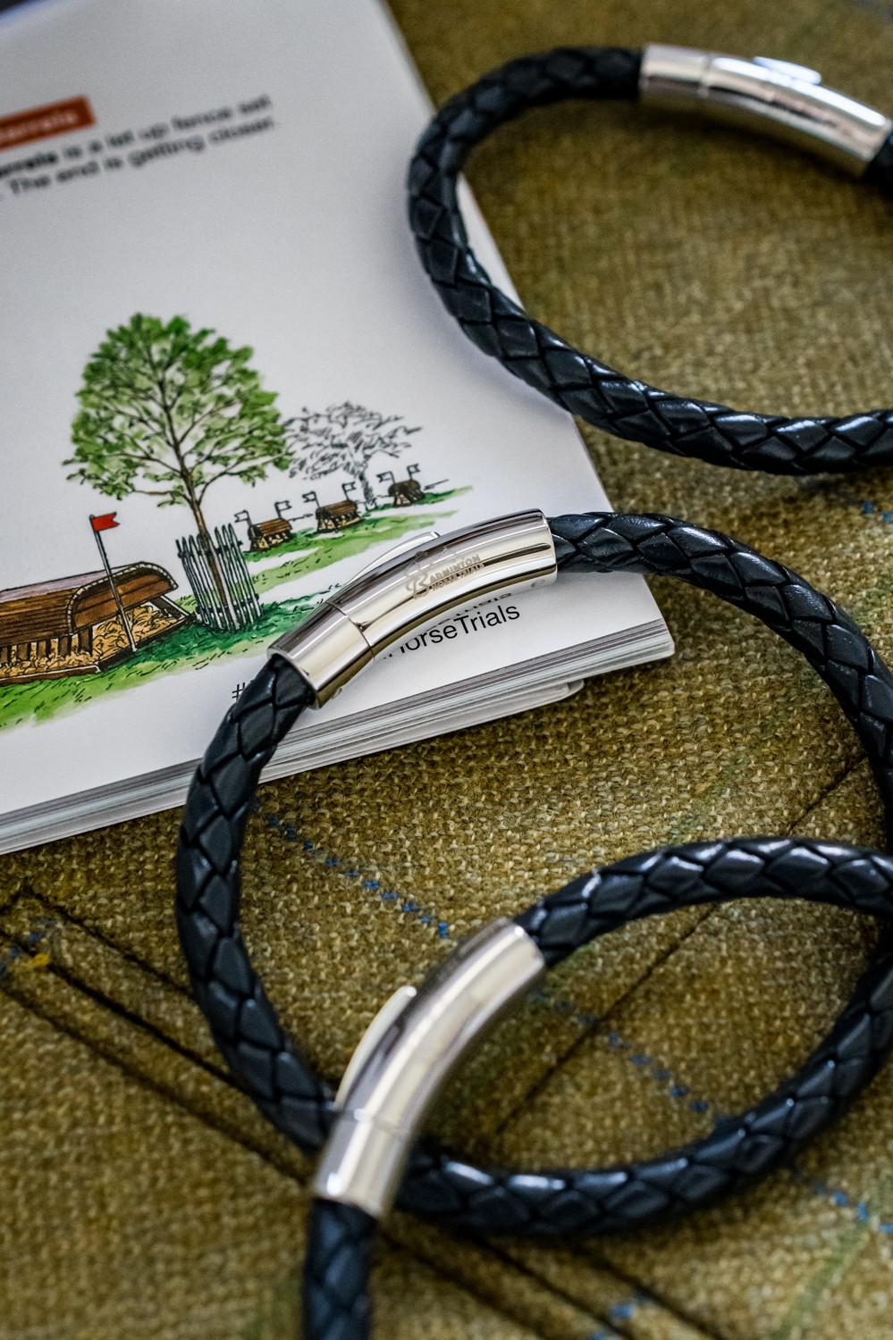 Exclusive Badminton Horse Trials Leather Bracelet With Stainless Steel Clasp