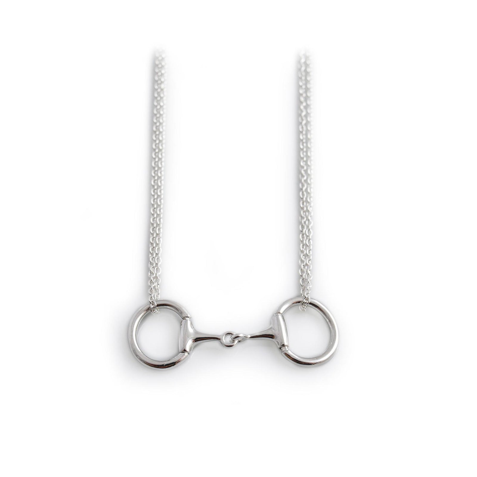 Sterling Silver Dinky Double Chained Snaffle Necklace