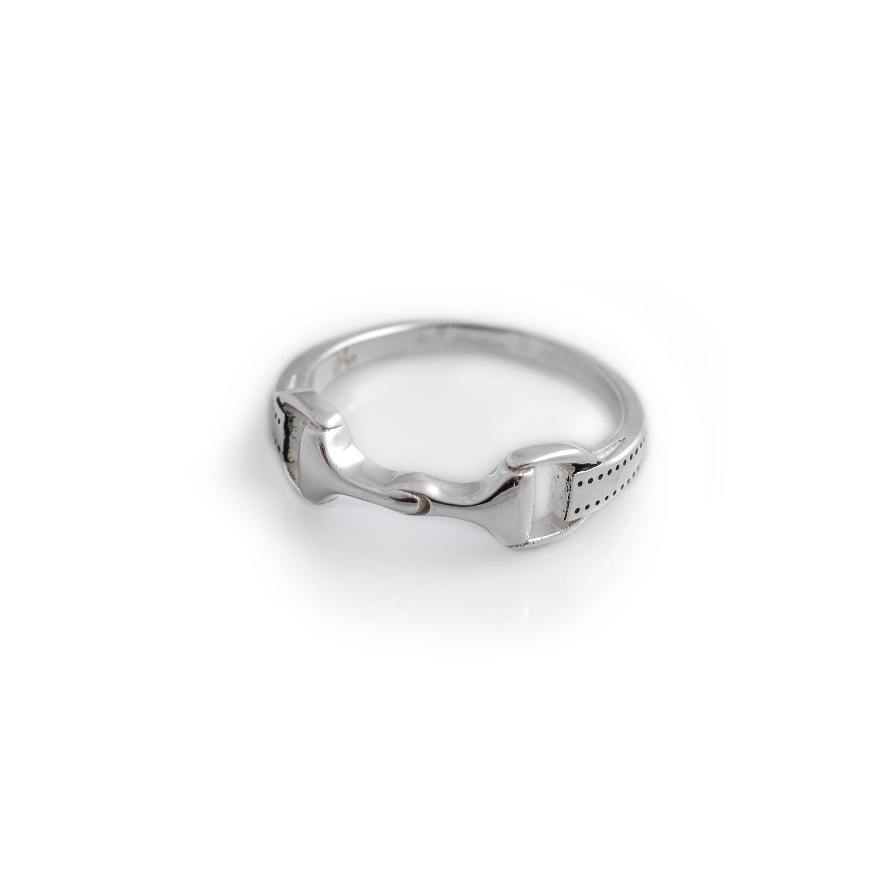Sterling Silver Detailed Snaffle Ring