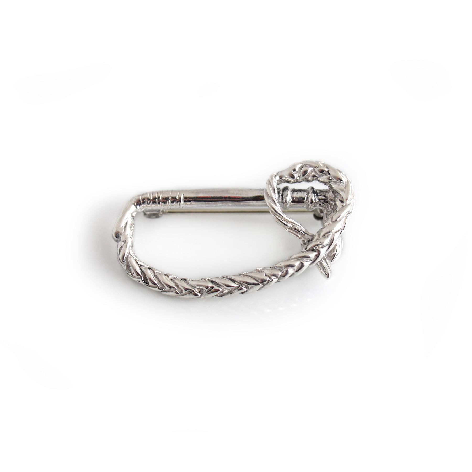Exclusive Sterling Silver Riding Whip Brooch