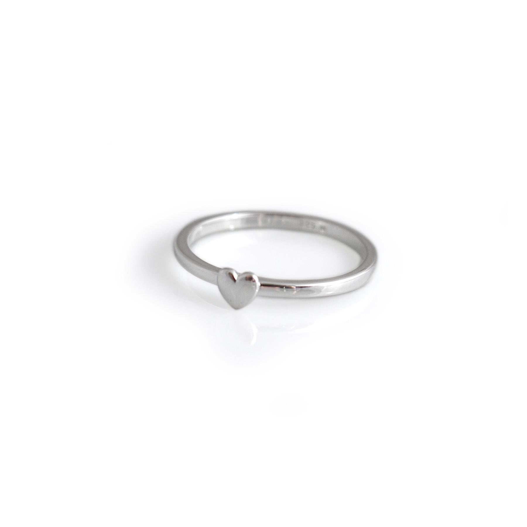 Exclusive Sterling Silver Dinky Heart Stacking Ring