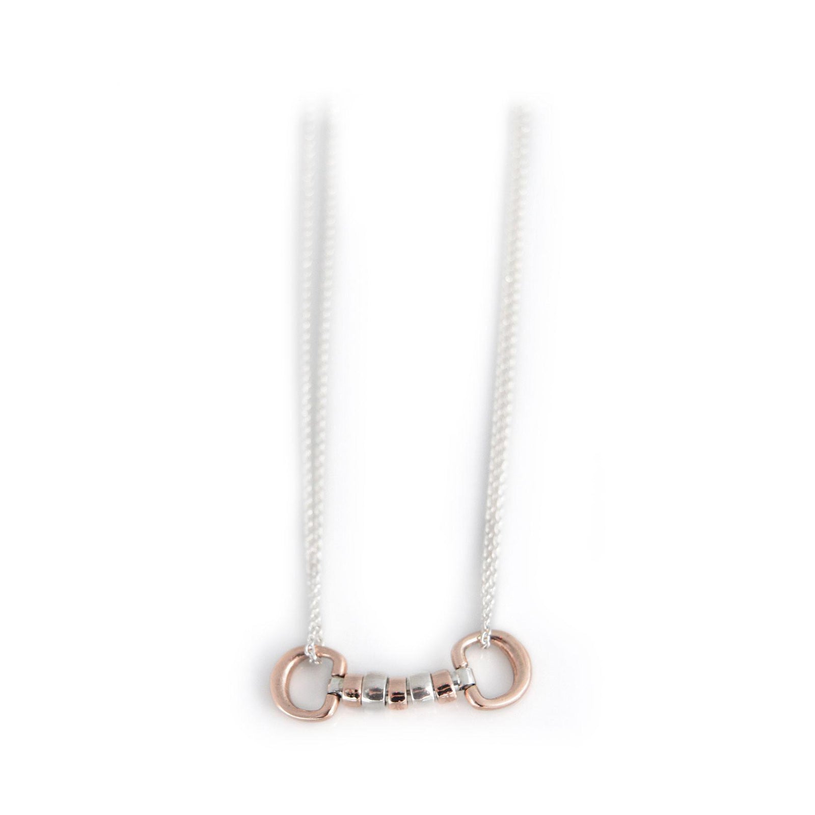 Exclusive Sterling Silver & 9ct Rose Gold Cherry Roller Necklace