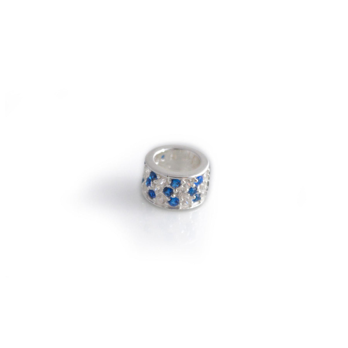 Exclusive Sterling Silver & CZ Chatham Roller Bead