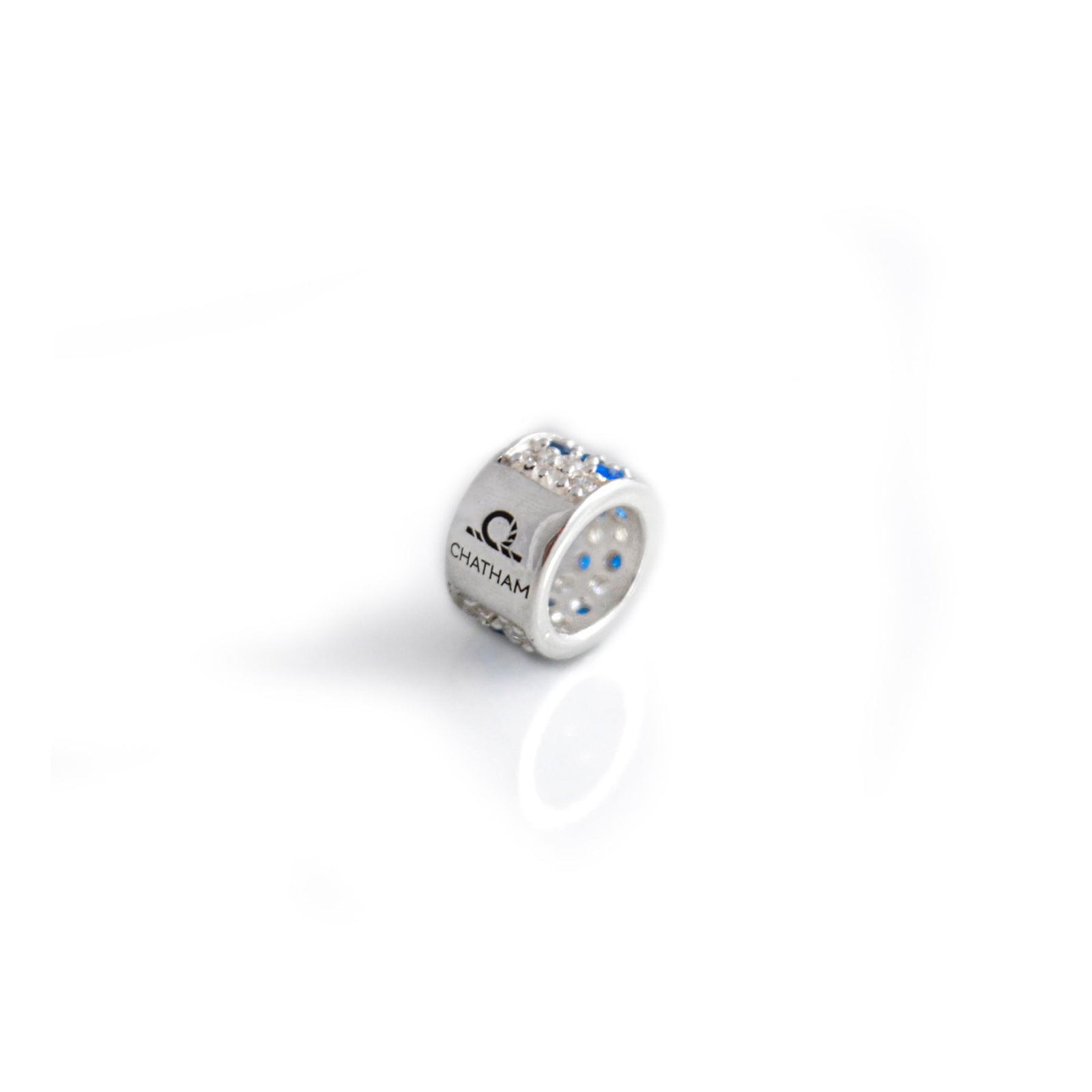 Exclusive Sterling Silver & CZ Chatham Roller Bead
