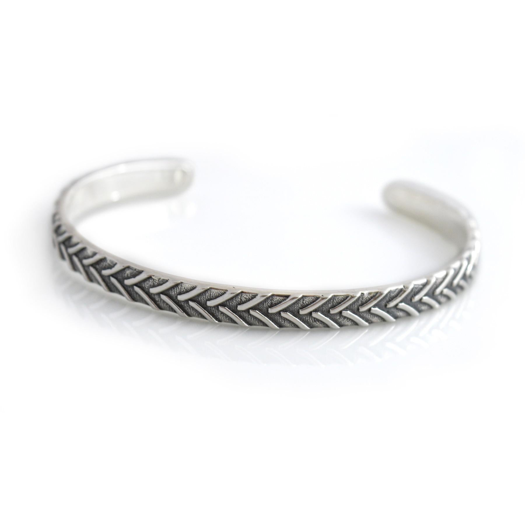 Exclusive Oxidised Sterling Silver Tractor Tyre Cuff  Bracelet