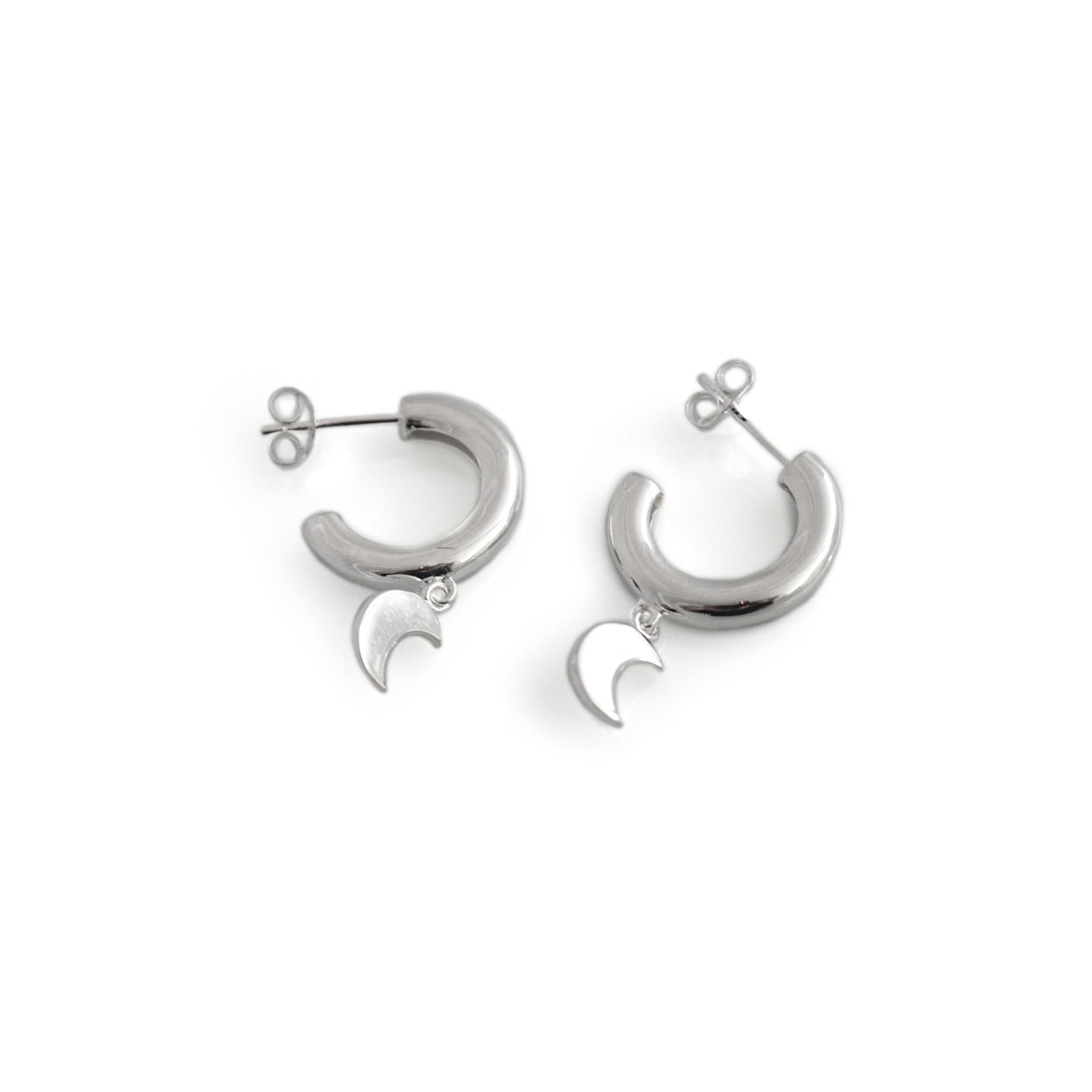Exclusive Sterling Silver Moon Hoop Earrings
