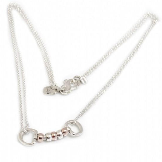 Exclusive Sterling Silver &amp; 18ct Rose Gold Plate Cherry Roller Snaffle Necklace