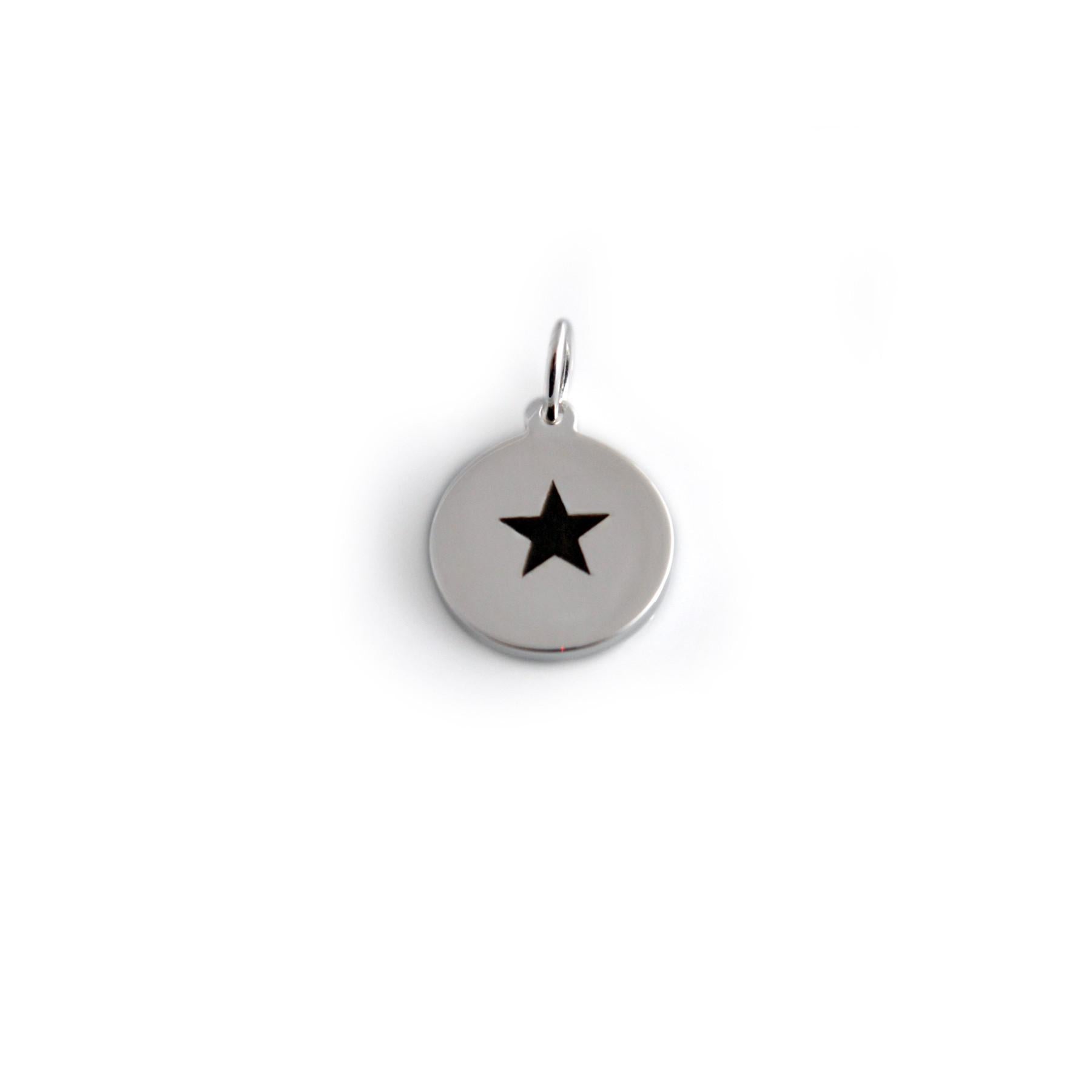 Sterling Silver Personalised Disc With Star