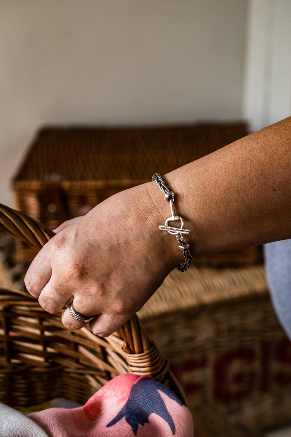 Sterling Silver Plaited Snaffle Bracelet