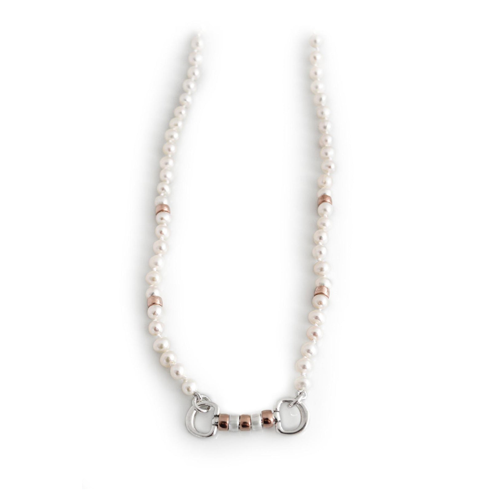 Exclusive Freshwater Pearl & 18ct Rose Gold Plated Cherry Roller Necklace