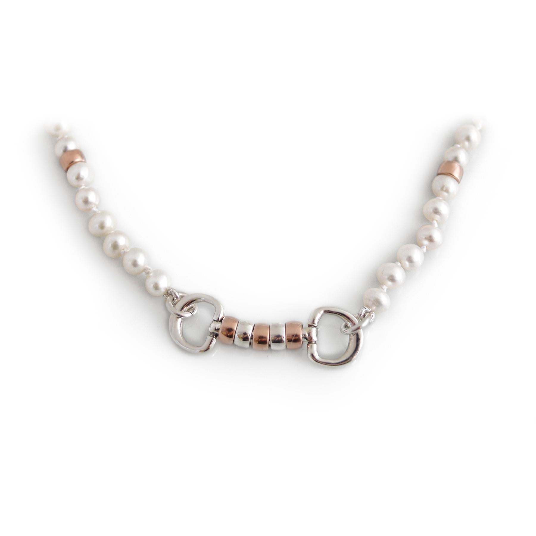 Exclusive Freshwater Pearl & 18ct Rose Gold Plated Cherry Roller Necklace