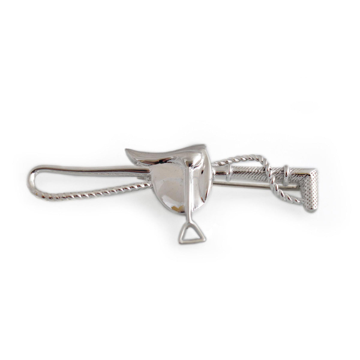 Exclusive Sterling Silver Crop &amp; Saddle Stock Pin