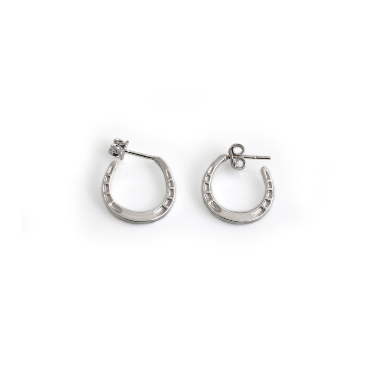 Sterling Silver Horseshoe Hoop Earrings