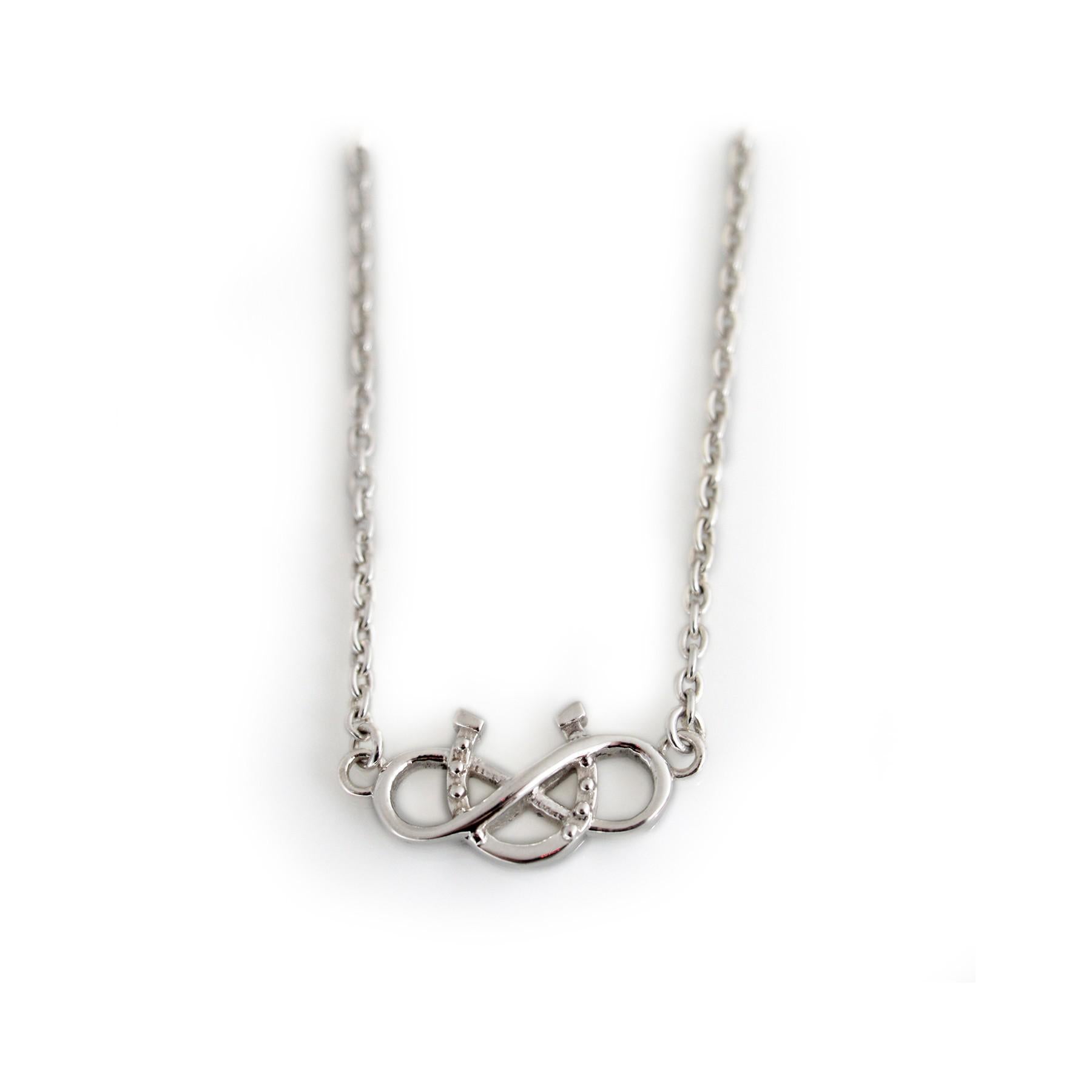 Sterling Silver & CZ Infinity Horseshoe Necklace