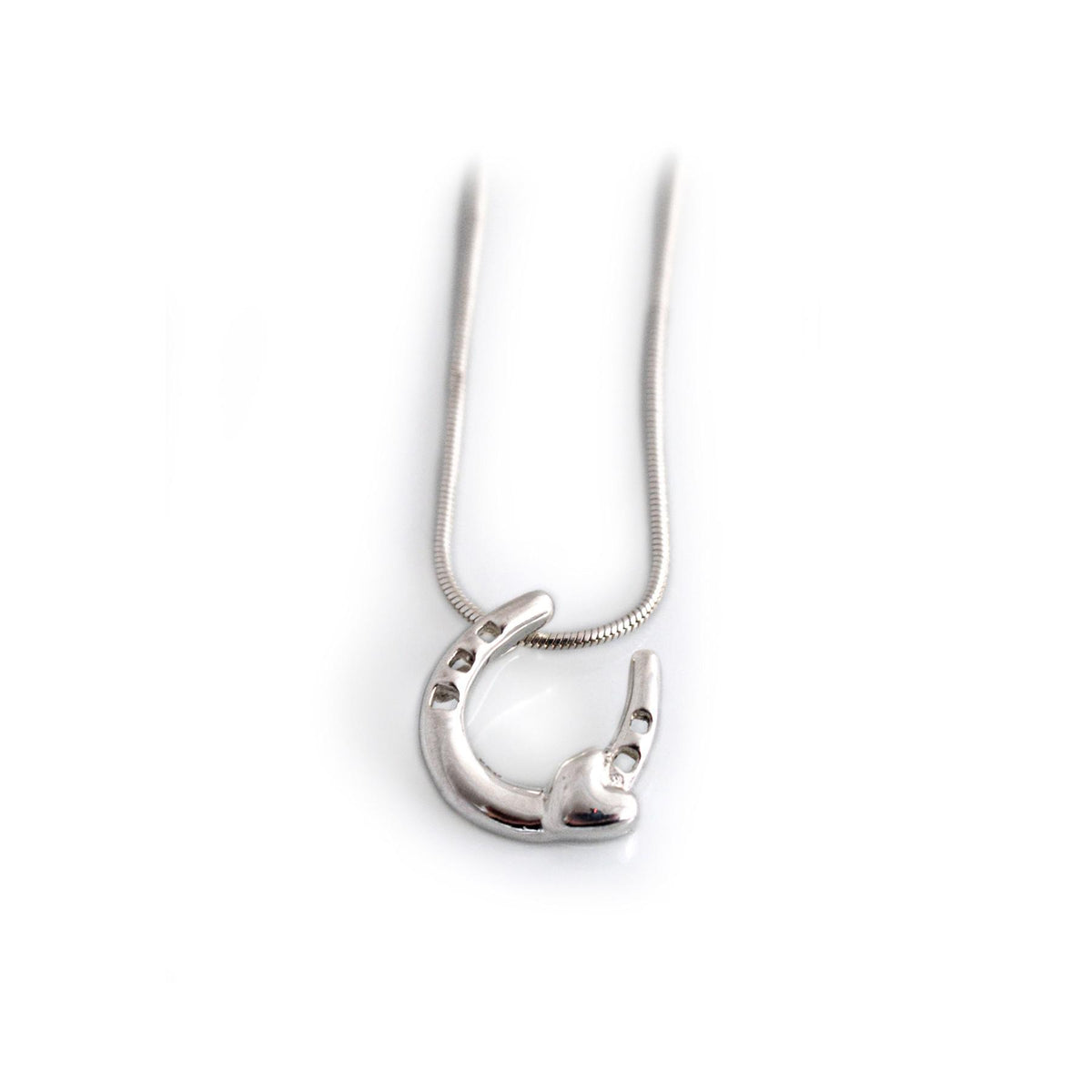 Sterling Silver Heart and Horseshoe Pendant With Chain