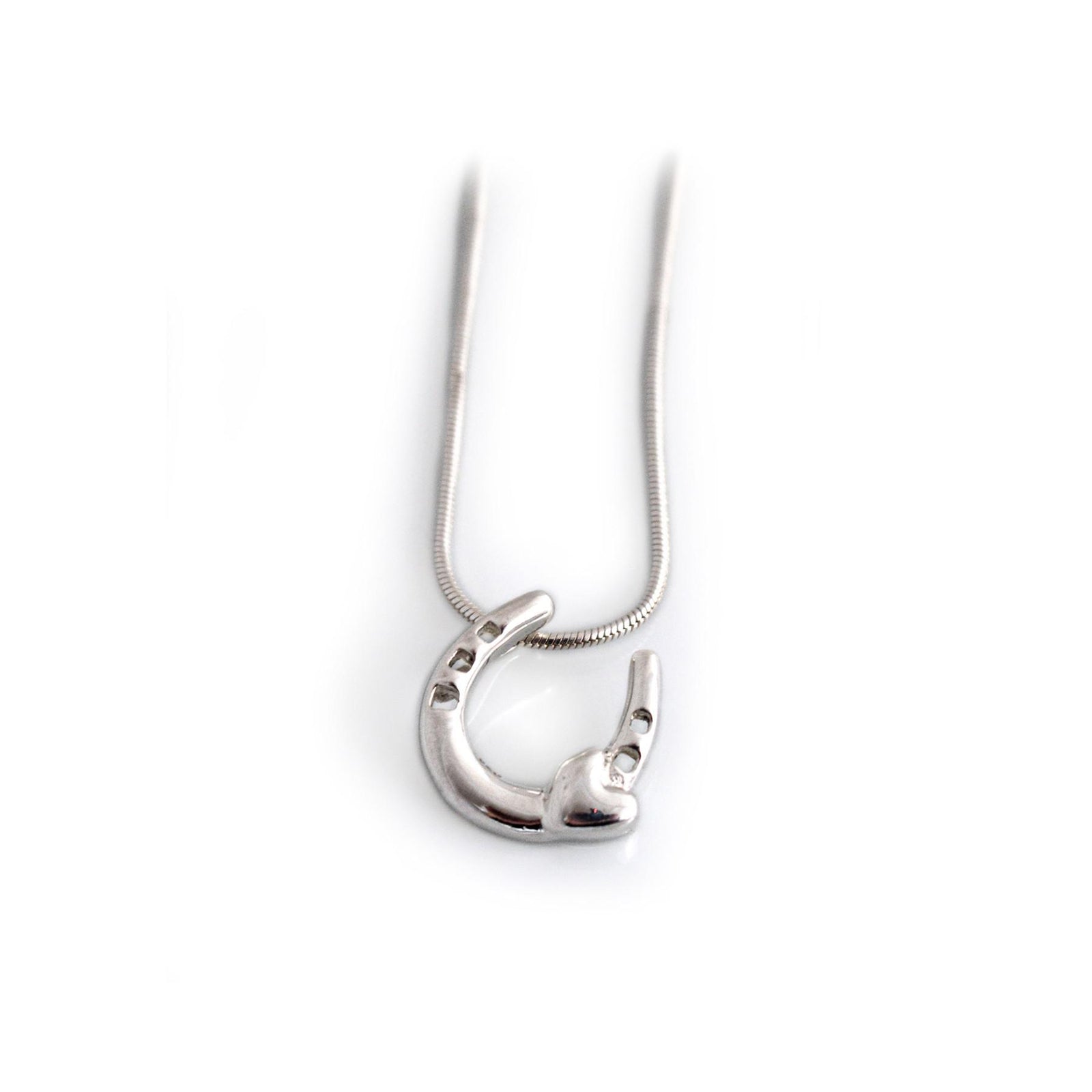 Sterling Silver Heart and Horseshoe Pendant With Chain