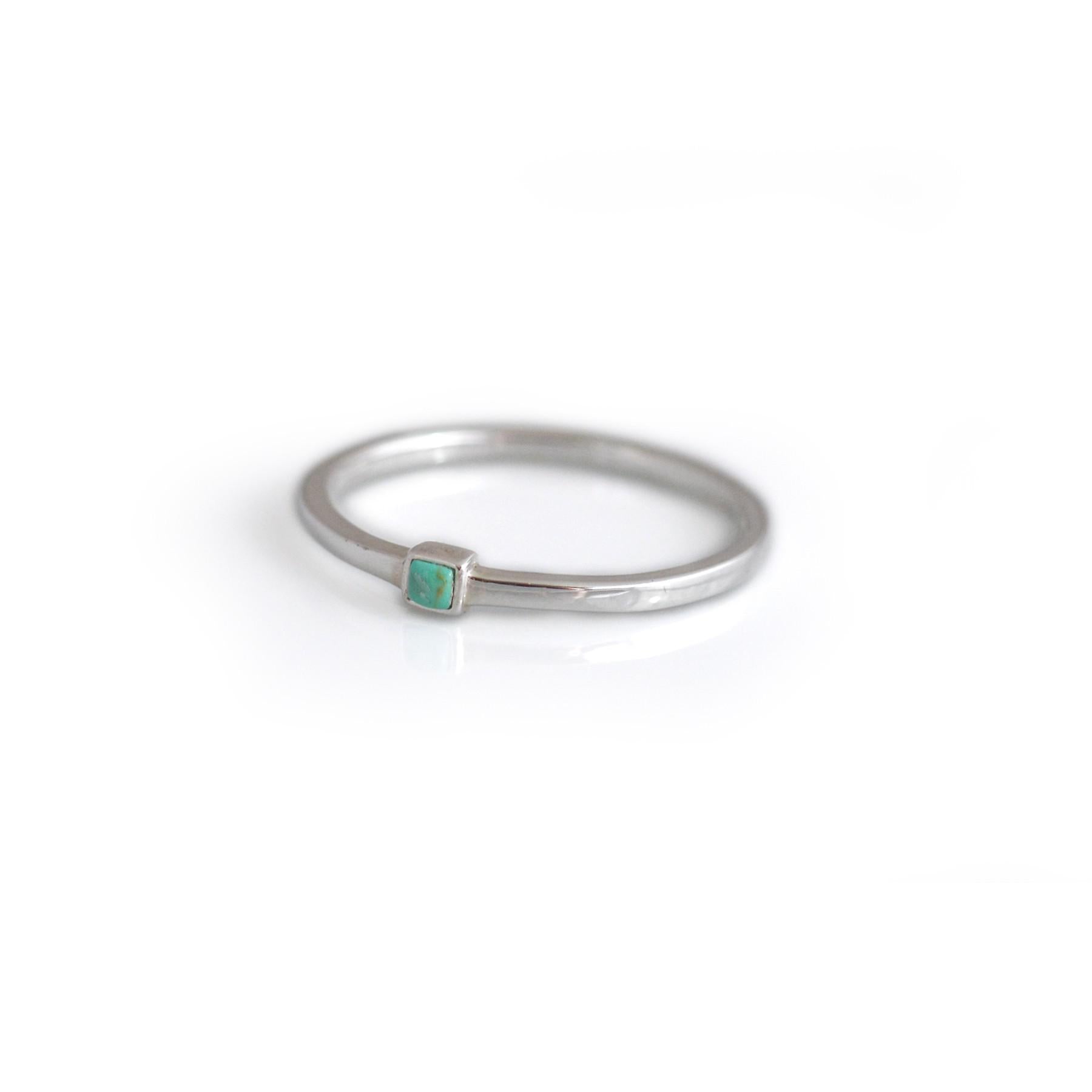 Sterling Silver & Turquoise Ring Dinky Stacking Ring