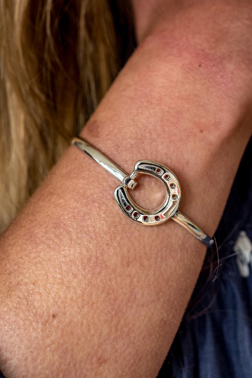 Sterling Silver Horseshoe Bangle