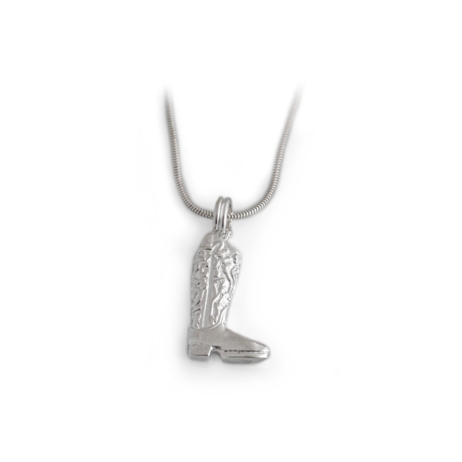 Sterling Silver Cowboy Boot Necklace
