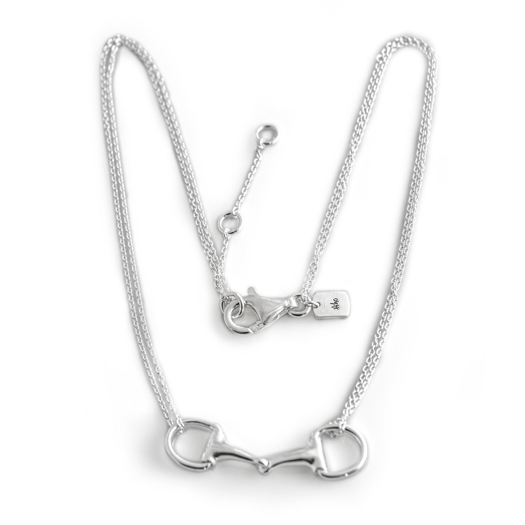 Sterling Silver Dinky Double Chained Snaffle Necklace