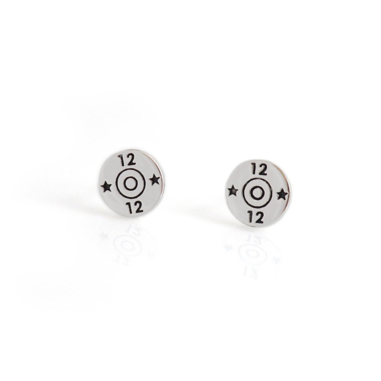 Exclusive Sterling Silver 12 Bore Shotgun Cartridge Stud Earrings