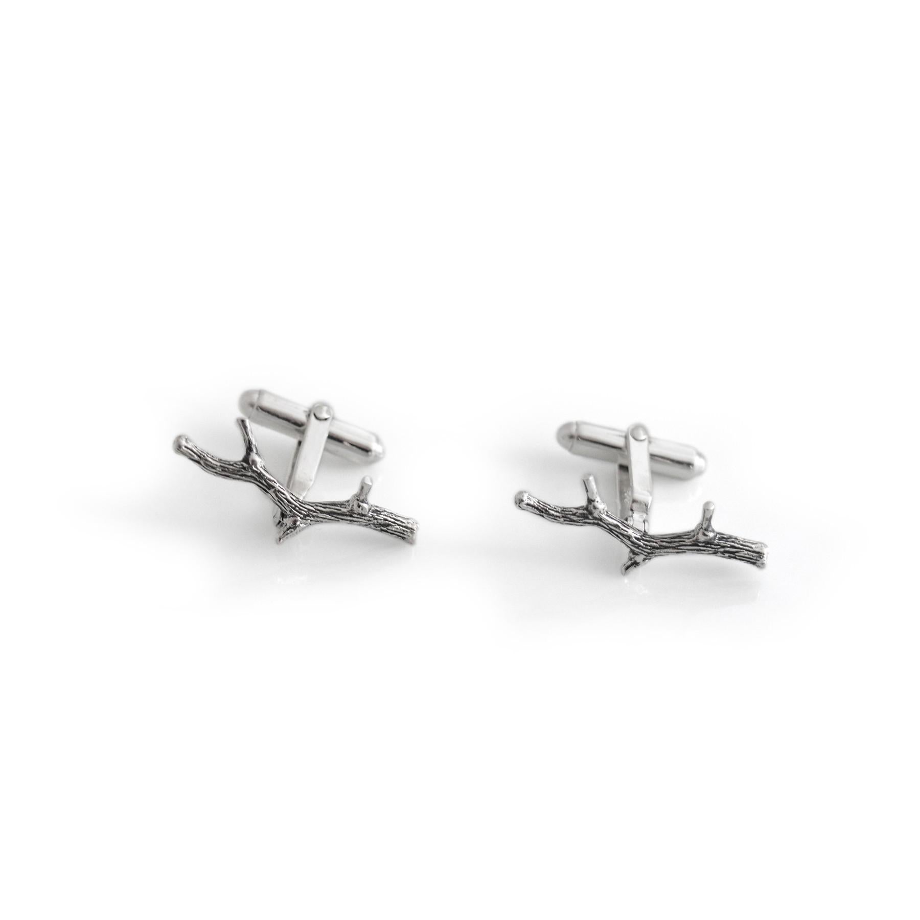 Exclusive Sterling Silver Twig Cufflinks