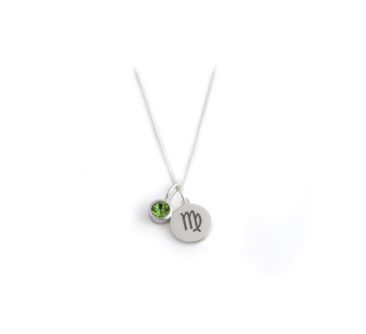 Exclusive Sterling Silver Virgo Zodiac CZ Birthstone Necklace