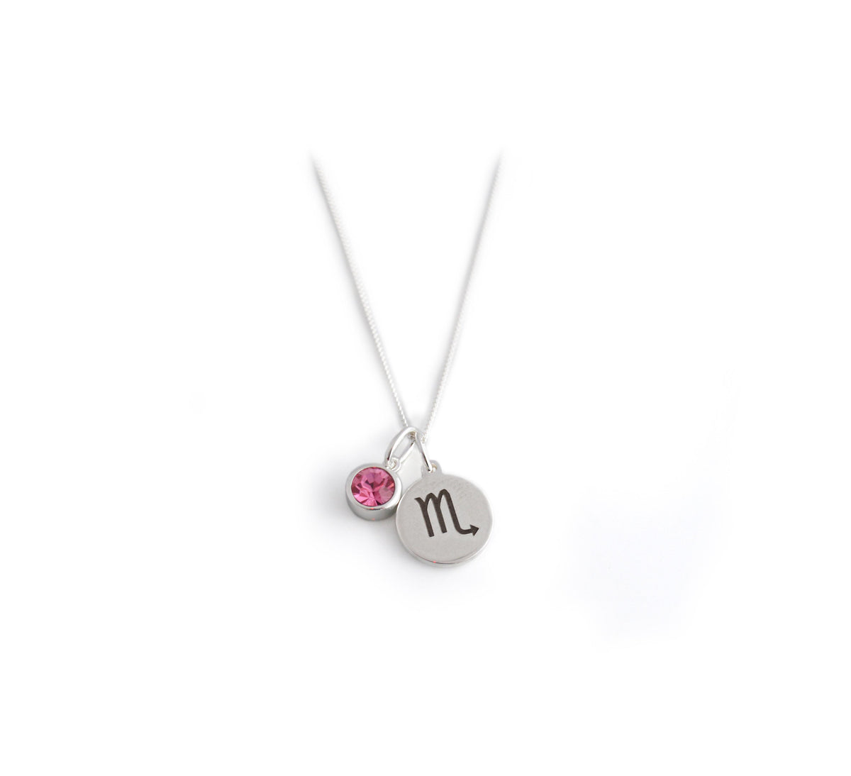 Exclusive Sterling Silver Scorpio Zodiac CZ Birthstone Necklace