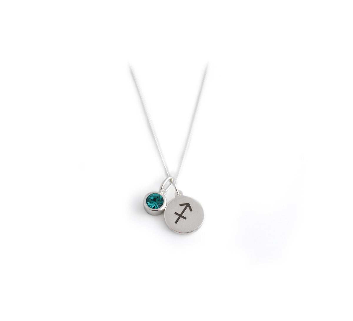 Exclusive Sterling Silver Sagittarius Zodiac CZ Birthstone Necklace