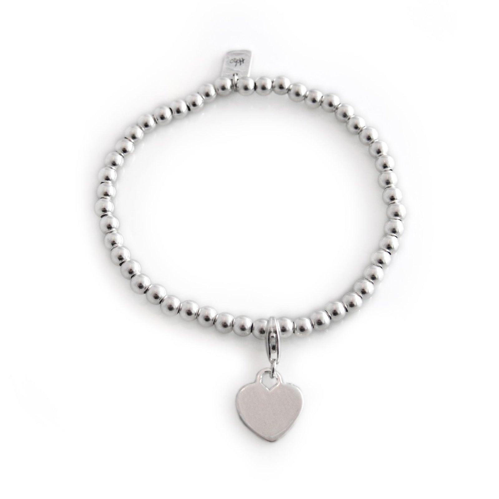 Exclusive Sterling Silver Rounded Beaded Bracelet With Charm