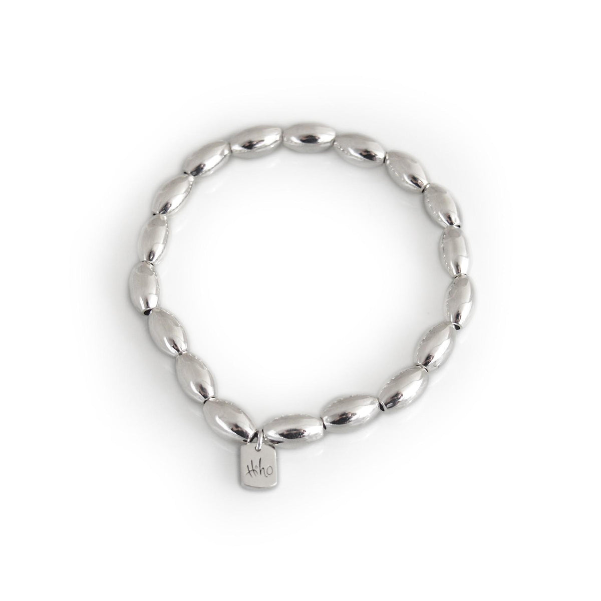 Sterling Silver Oval Beaded Bracelet