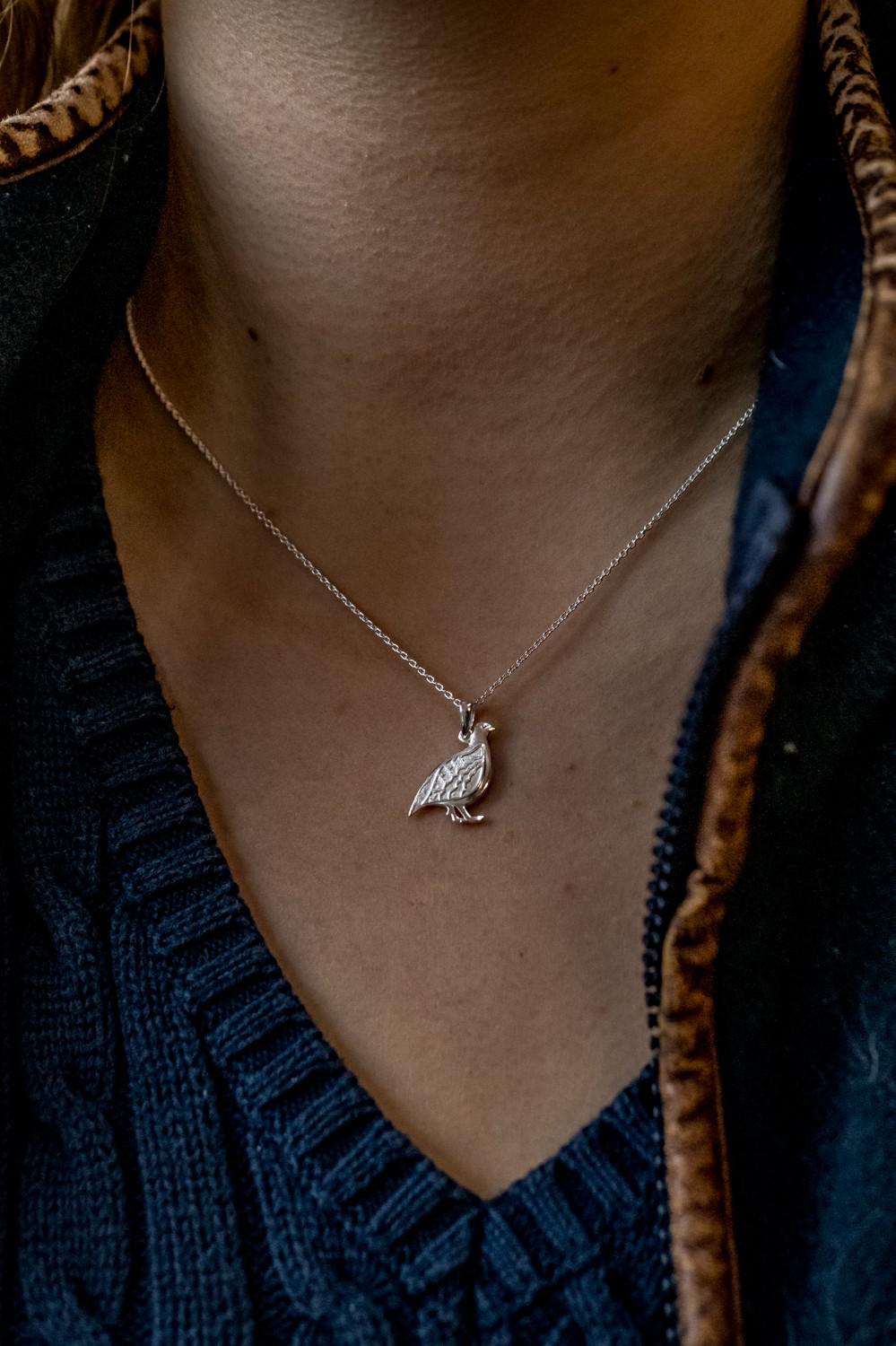 Exclusive Sterling Silver Partridge Necklace