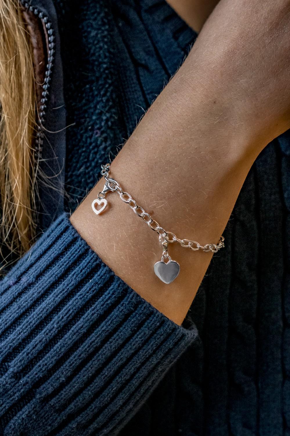 Sterling Silver Oval Linked Fob Bracelet