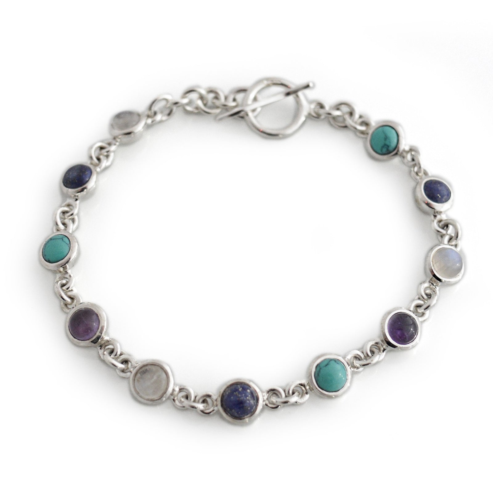 Exclusive Sterling Silver & Multi Stone Bracelet