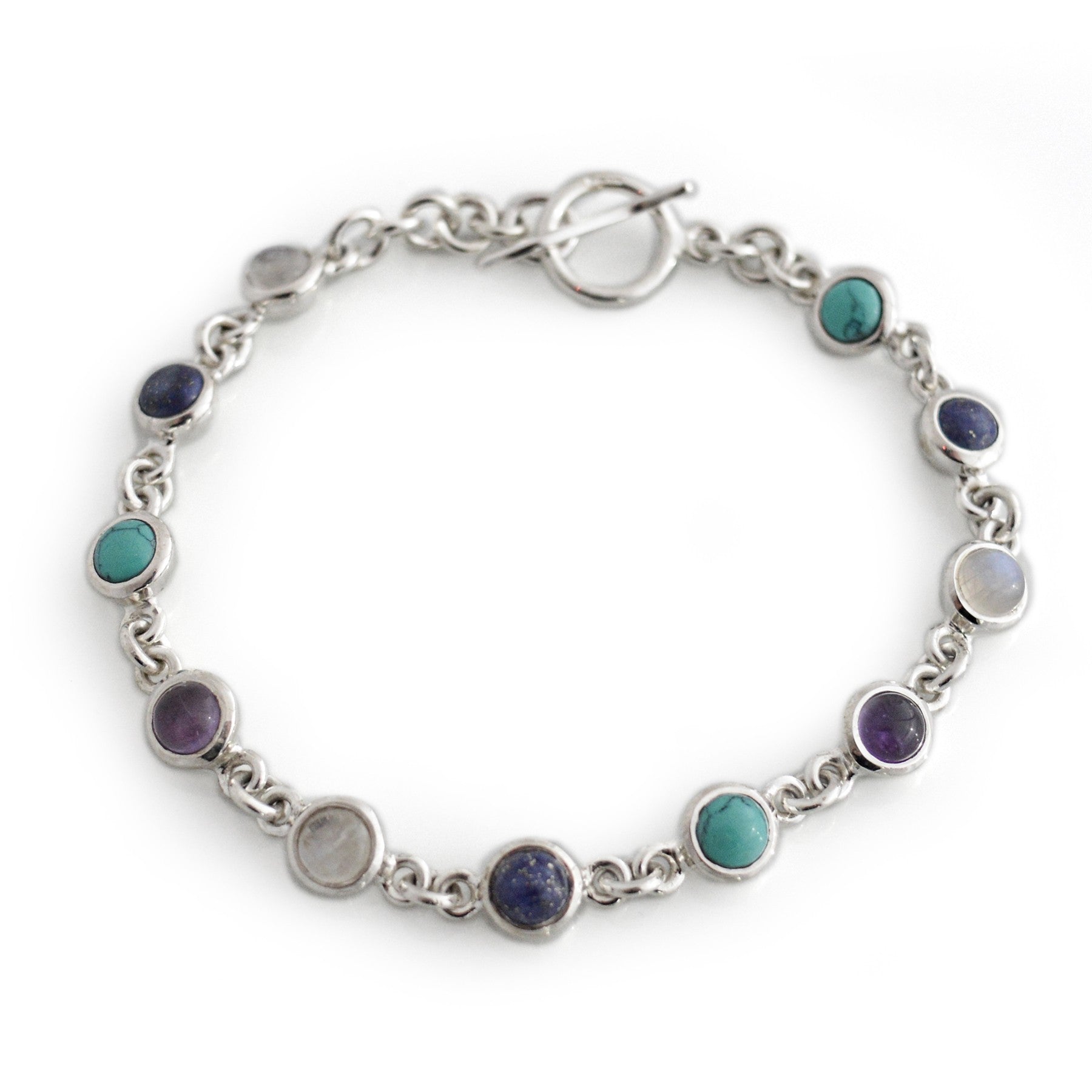 Exclusive Sterling Silver & Multi Stone Bracelet