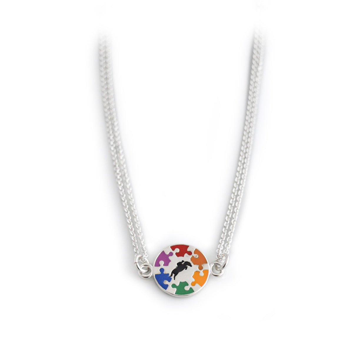 Exclusive Sterling Silver &#39;Cool Ridings&#39; Double Chained Necklace