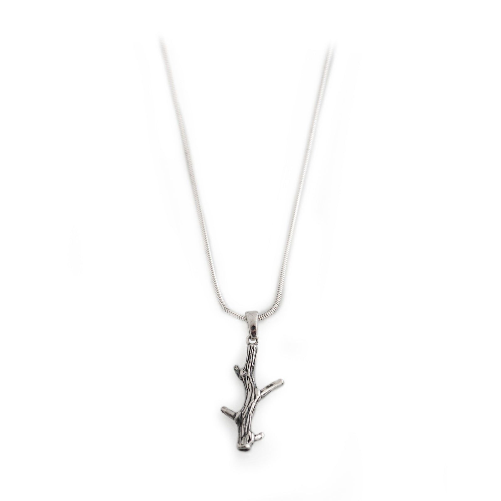 Exclusive Sterling Silver Twig Pendant With Chain