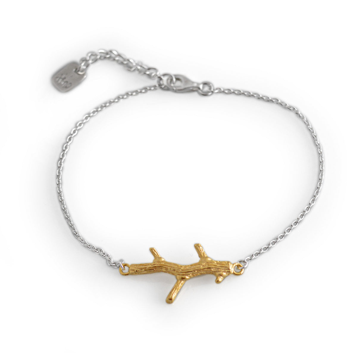 Exclusive Sterling Silver &amp; 18ct Gold Vermeil Twig Bracelet