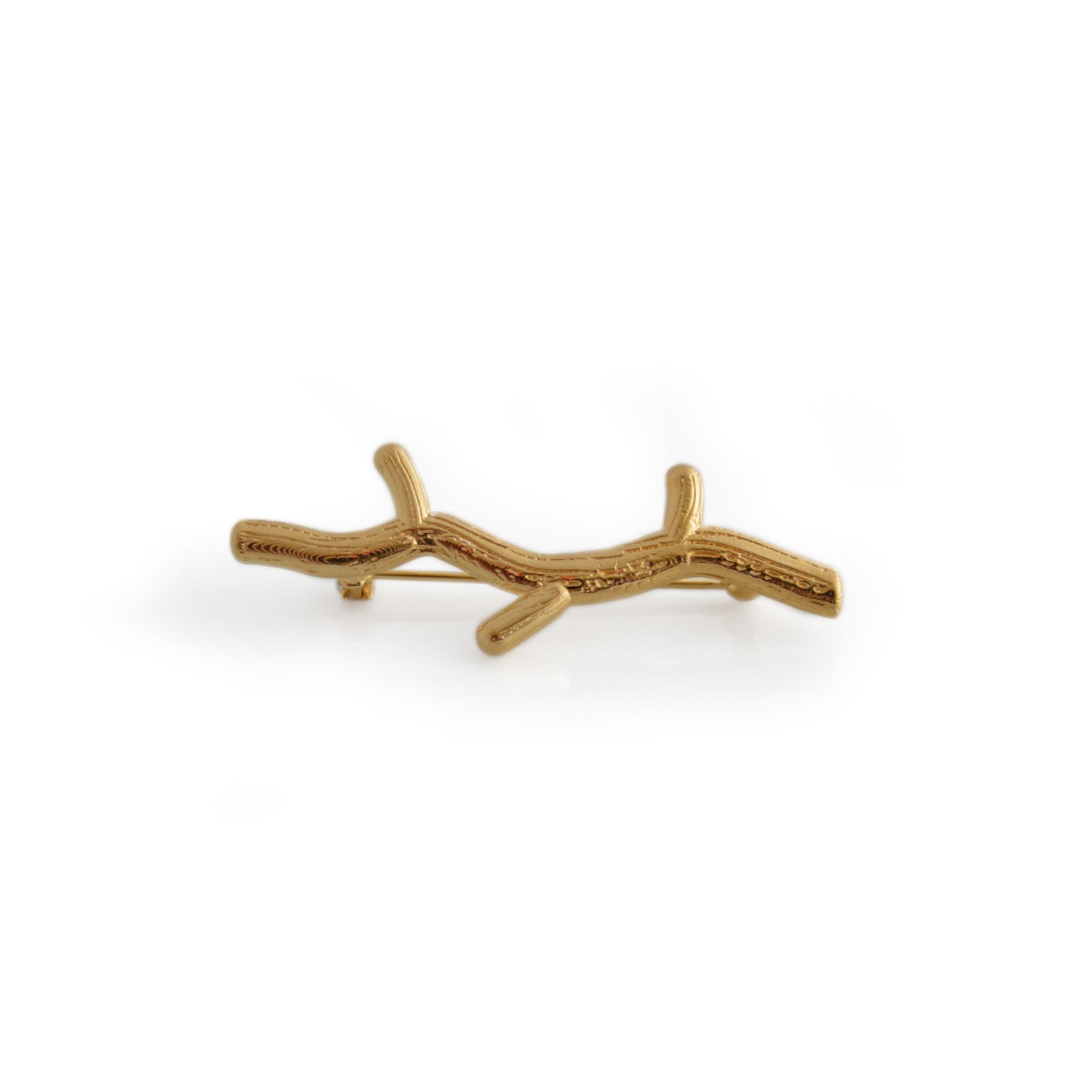 Exclusive Sterling Silver & 18ct Gold Vermeil Twig Stock Pin/Brooch