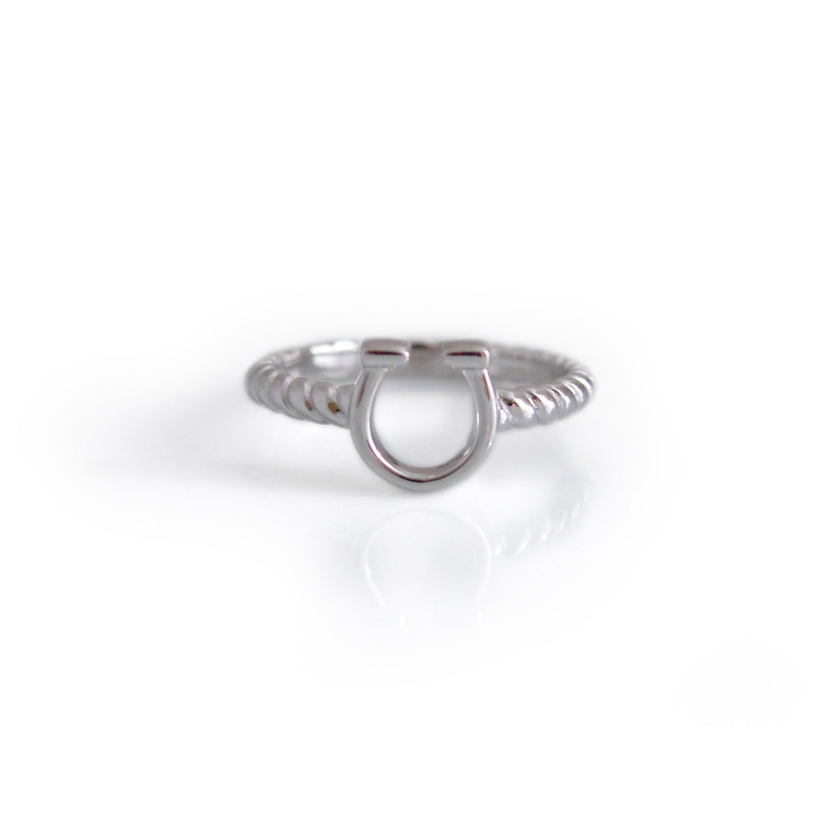 Sterling Silver Spiral Horseshoe Ring