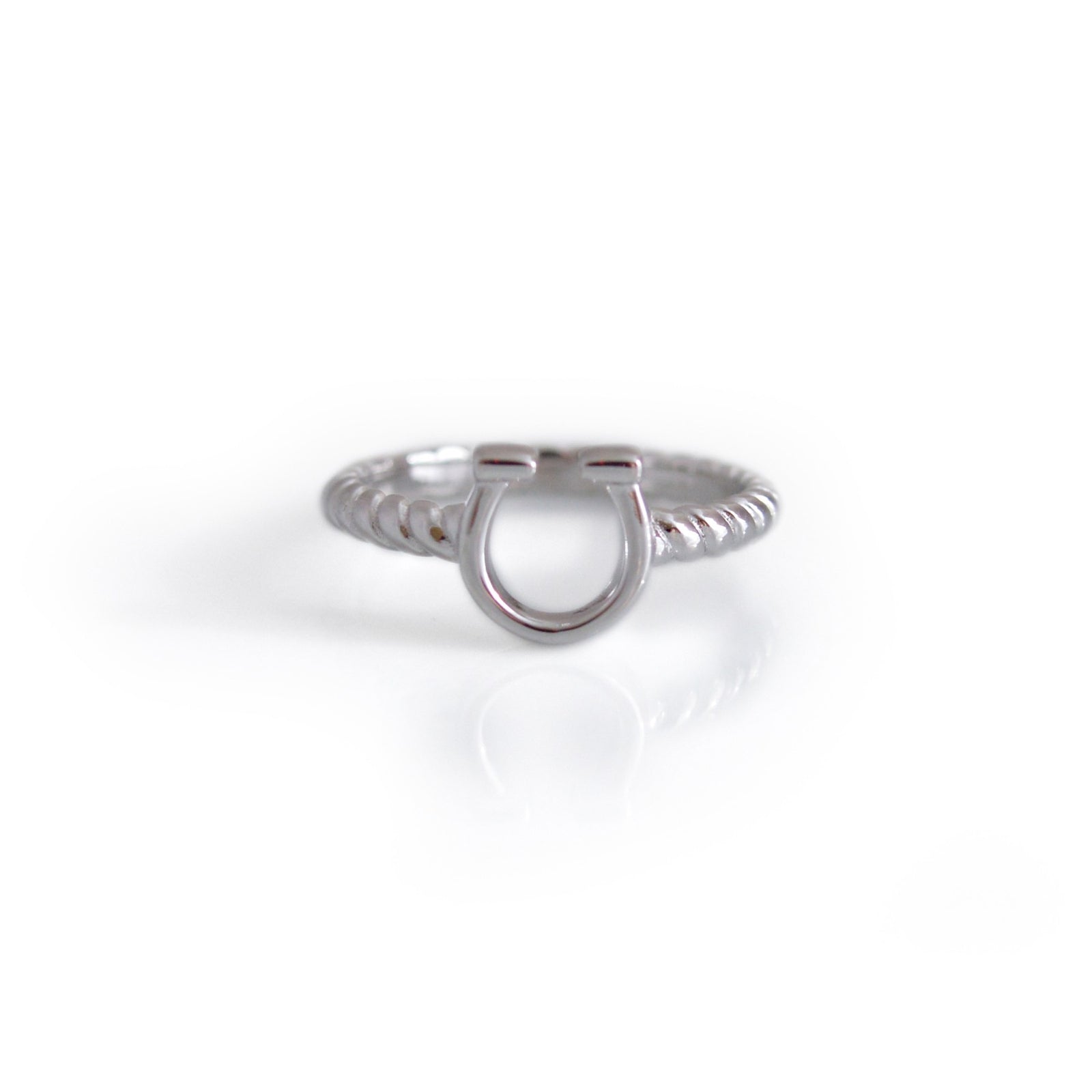 Sterling Silver Spiral Horseshoe Ring