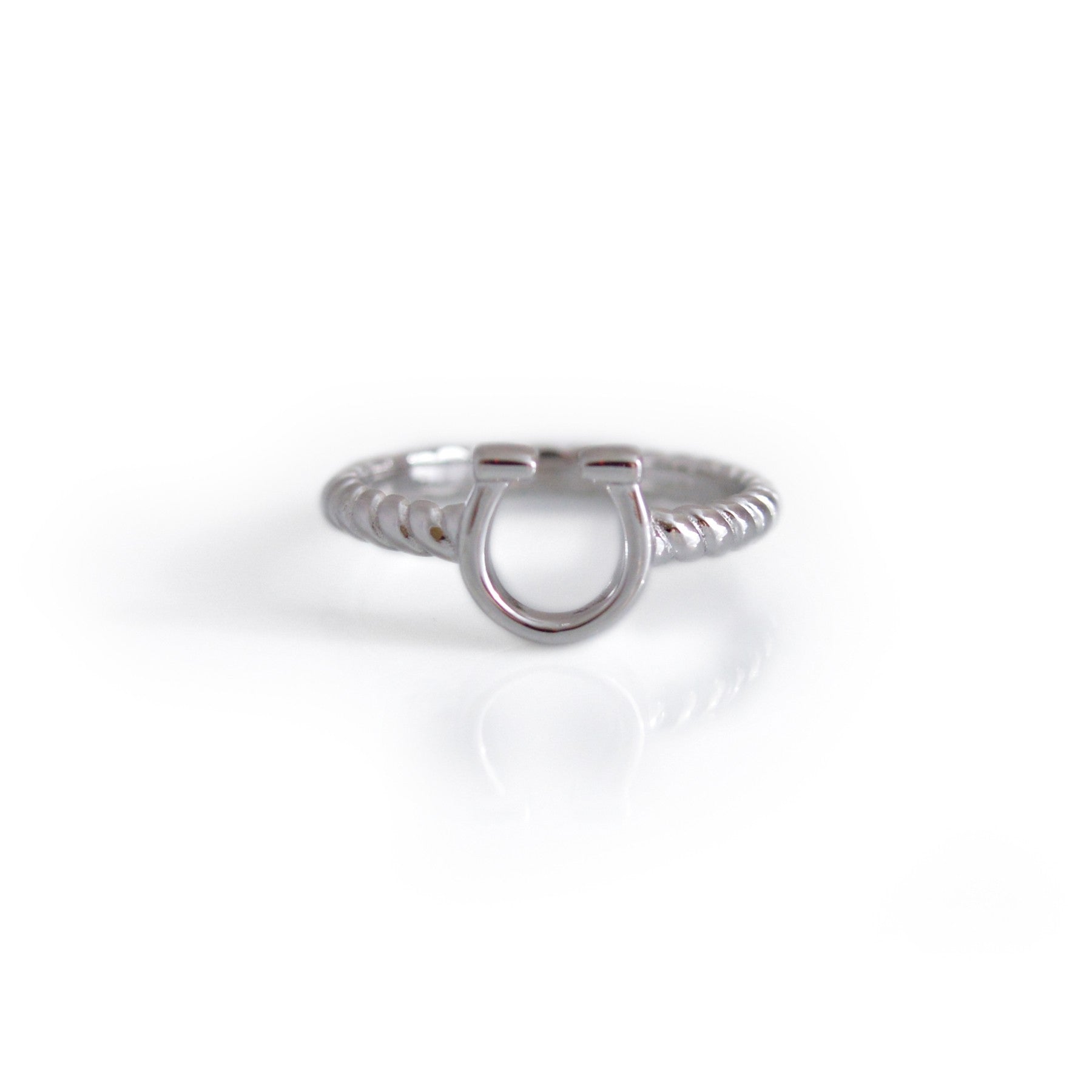 Sterling Silver Spiral Horseshoe Ring