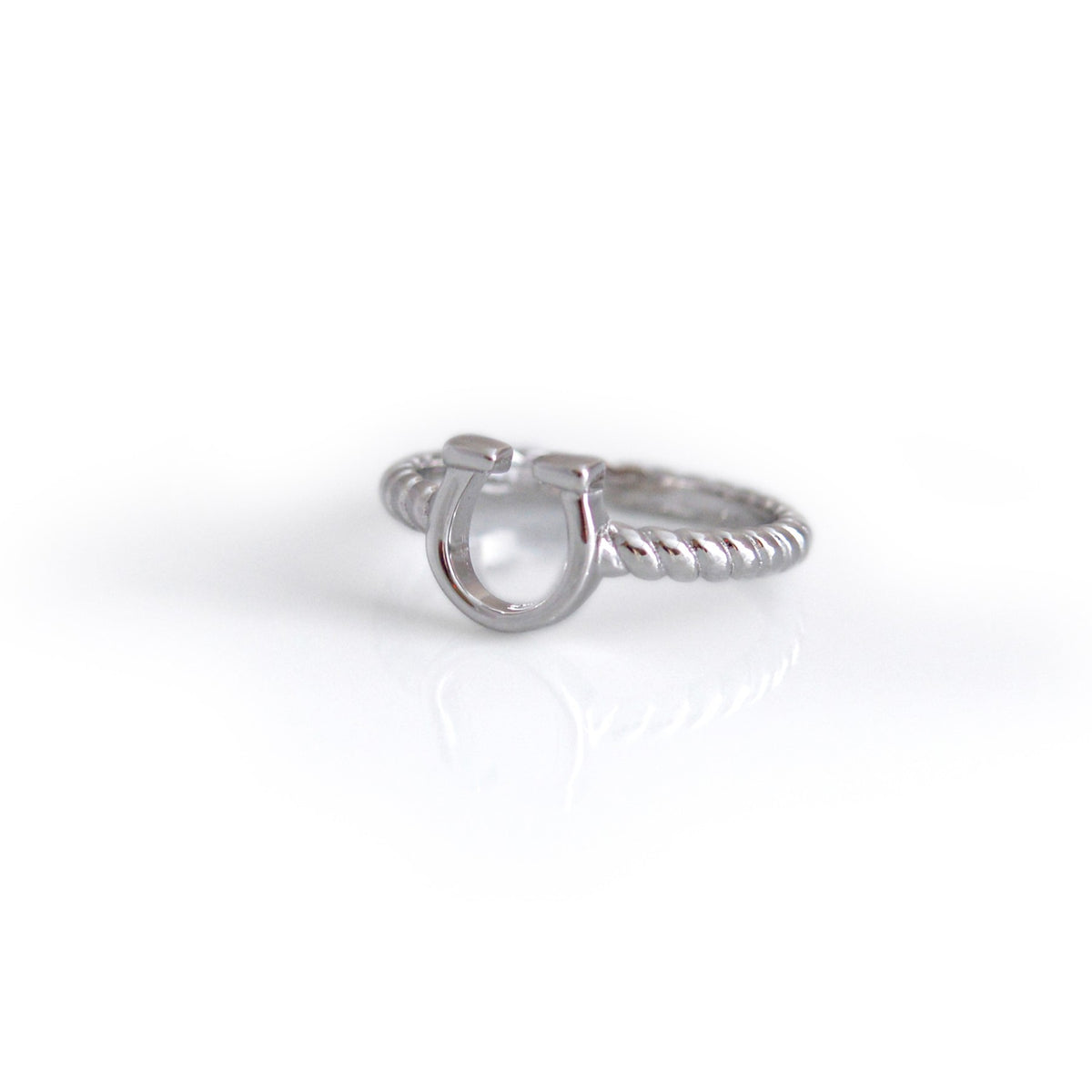 Sterling Silver Spiral Horseshoe Ring