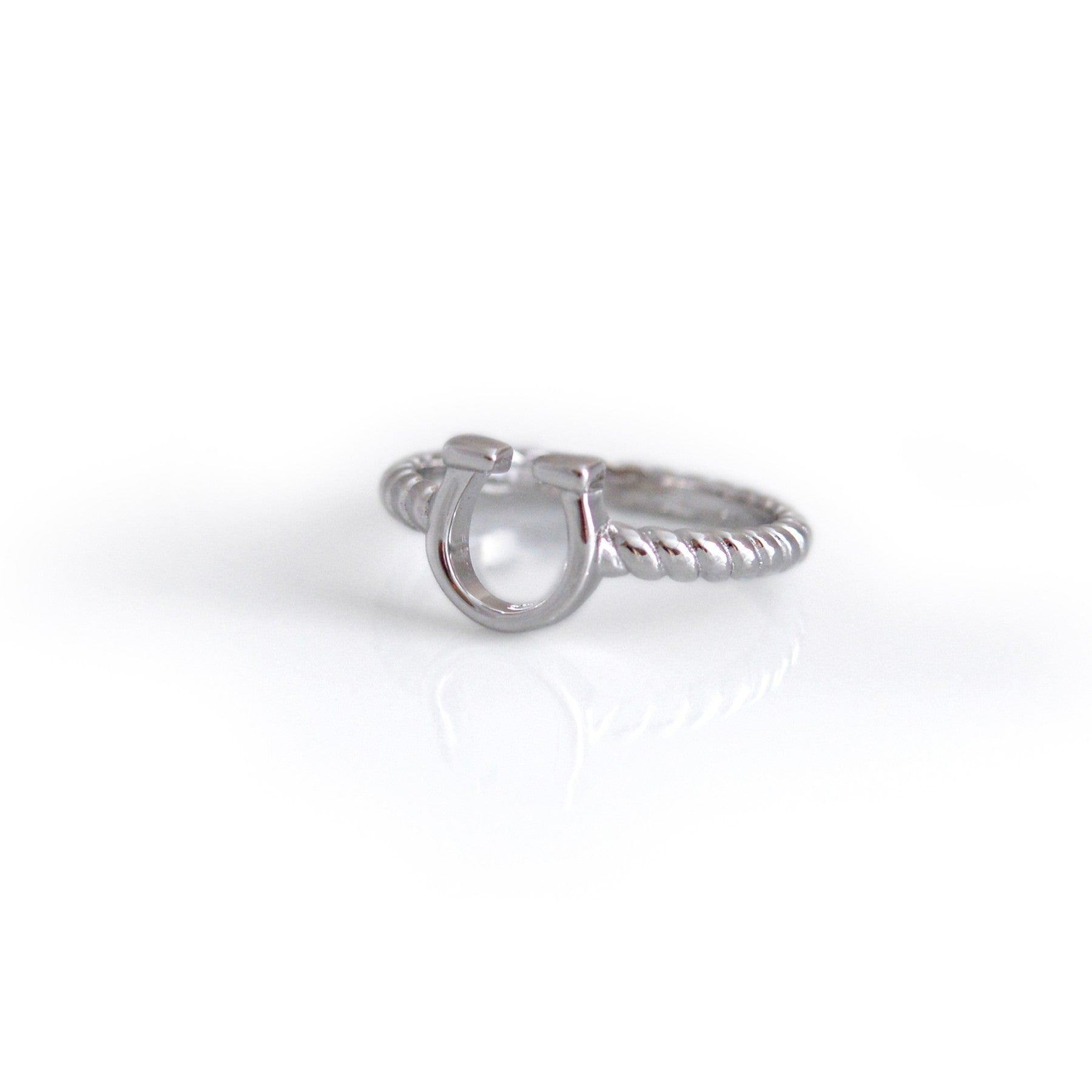 Sterling Silver Spiral Horseshoe Ring