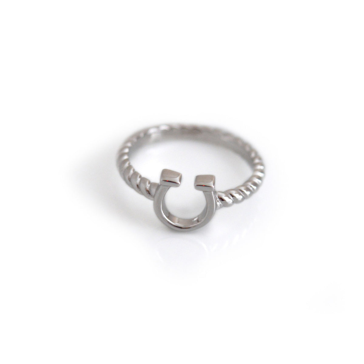 Sterling Silver Spiral Horseshoe Ring