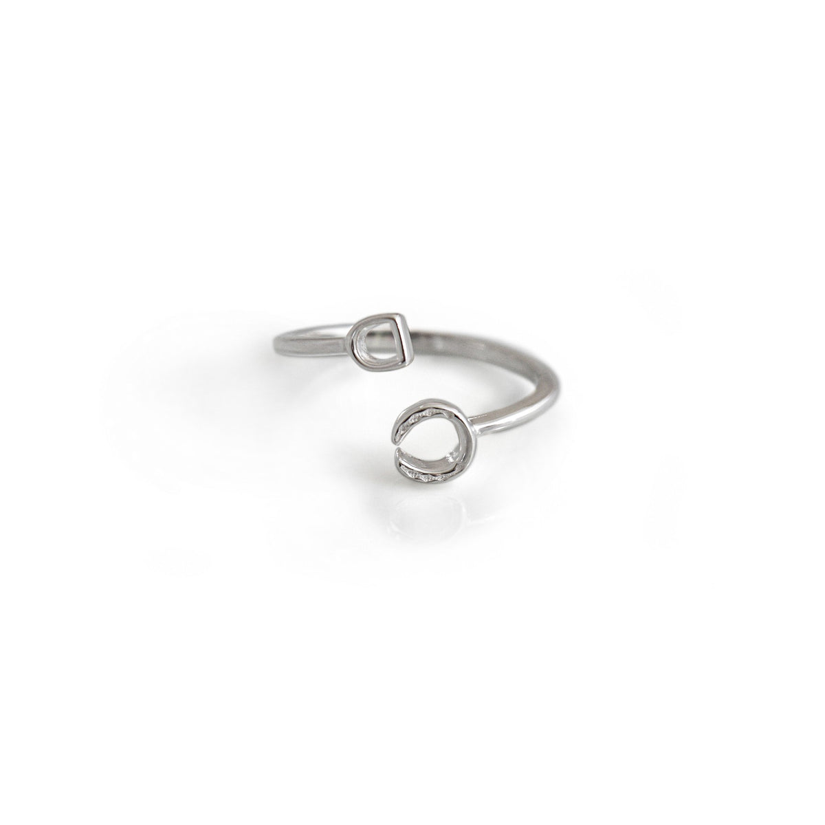 Sterling Silver Adjustable Stirrup &amp; Horseshoe Ring