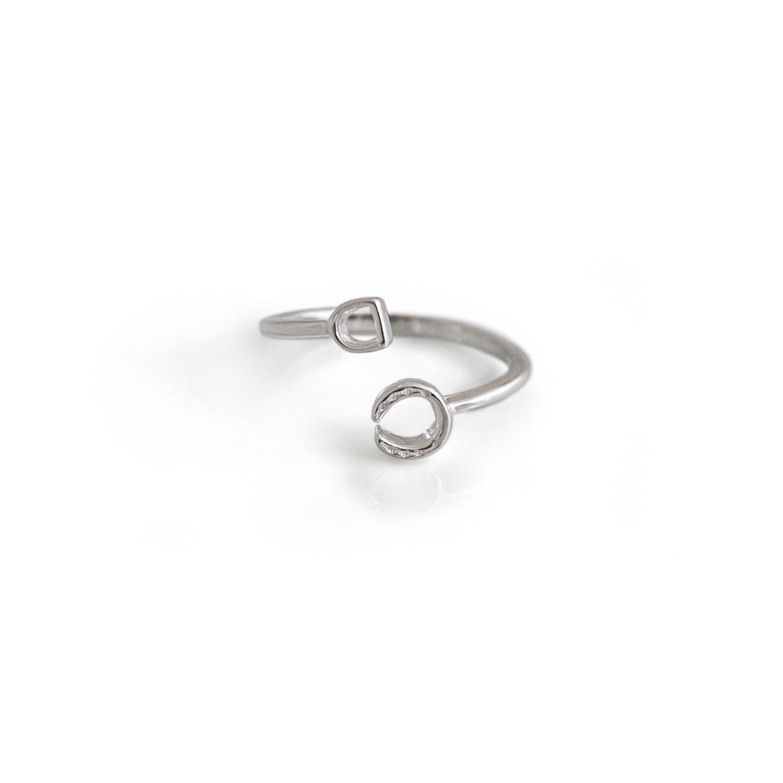 Sterling Silver Adjustable Stirrup & Horseshoe Ring