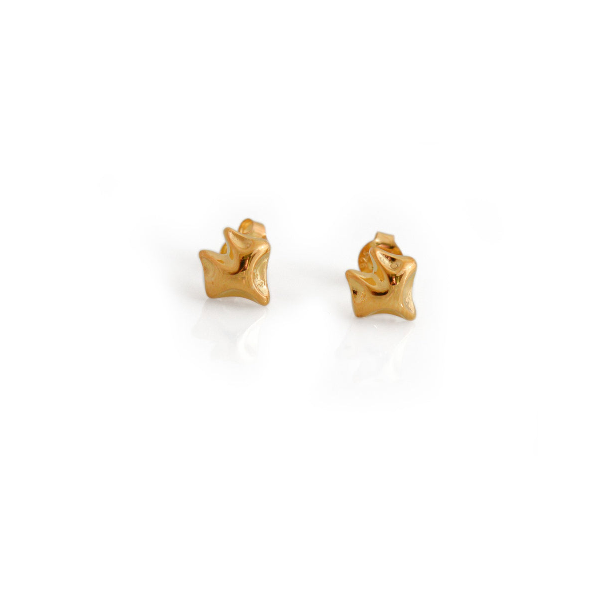 Sterling Silver &amp; 18ct Gold Plated Fox Stud Earrings